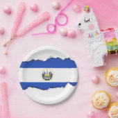 De vlag van El Salvador Papieren Bordje (Feest)