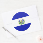 De vlag van El Salvador. Ronde Sticker (Envelop)