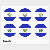 De vlag van El Salvador. Ronde Sticker (Vel)