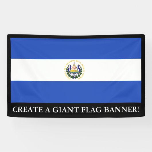 De vlag van El Salvador Spandoek (Horizontaal)