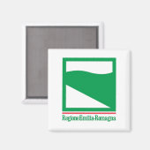 De vlag van Emilia Romagna (Italië) Magneet (Voorkant / Achterkant)