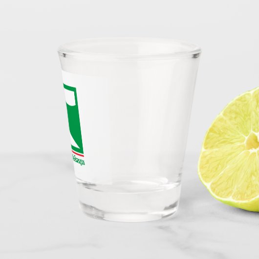 De vlag van Emilia Romagna (Italië) Shot Glas (Rechts)