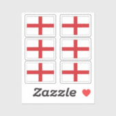 De vlag van Engeland Collectie pack van 6 Sticker (Vel)