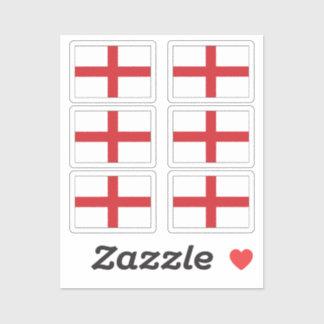 De vlag van Engeland Collectie pack van 6 Sticker