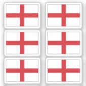 De vlag van Engeland Collectie pack van 6 Sticker (Voorkant)
