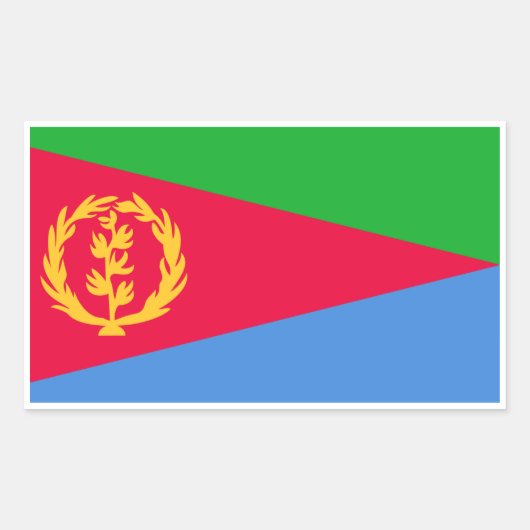 De vlag van Eritrea Rechthoekige Sticker (Voorkant)
