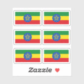 De vlag van Ethiopië - een collectie Sticker (Vel)