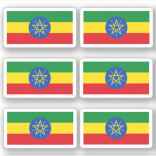 De vlag van Ethiopië - een collectie Sticker