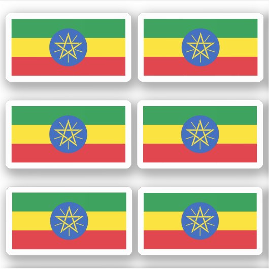 De vlag van Ethiopië - een collectie Sticker (Voorkant)