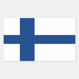 De vlag van Finland - Siniristilippu Rechthoekige Sticker