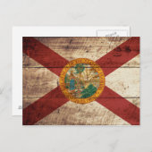 De vlag van Florida op de oude houten graan Briefkaart (Voorkant / Achterkant)
