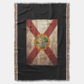 De vlag van Florida op de oude houten graan Deken (Voorkant Verticaal)