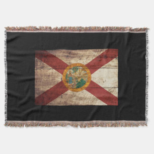 De vlag van Florida op de oude houten graan Deken