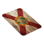 De vlag van Florida op de oude houten graan Magneet (Rechterzijde)