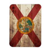 De vlag van Florida op de oude houten graan Magneet (Verticaal)