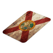 De vlag van Florida op de oude houten graan Magneet (Linkerzijde)