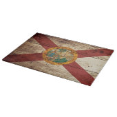 De vlag van Florida op de oude houten graan Snijplank (Hoek)