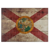 De vlag van Florida op de oude houten graan Snijplank (Voorkant)