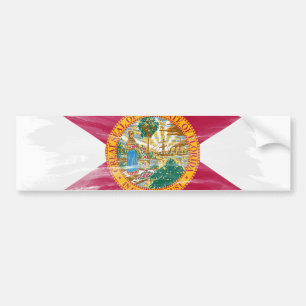 De vlag van Florida, penseelstreek, vlag van Flori Bumpersticker