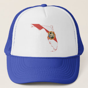 De vlag van Florida Silhouette Map Shaped State Trucker Pet