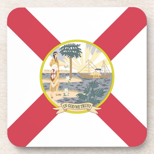 De vlag van Florida: Sunshine State of Floridians Bier Onderzetter (Voorkant)