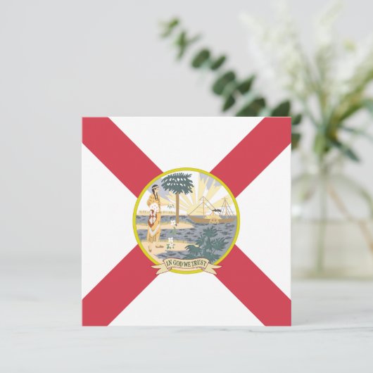 De vlag van Florida: Sunshine State of Floridians Kaart (Staand voorkant)