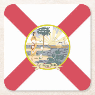 De vlag van Florida: Sunshine State of Floridians Kartonnen Onderzetters