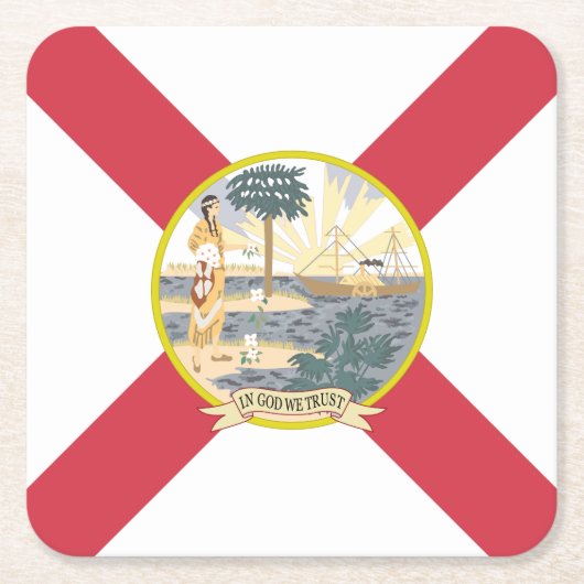 De vlag van Florida: Sunshine State of Floridians Kartonnen Onderzetters (Voorkant)