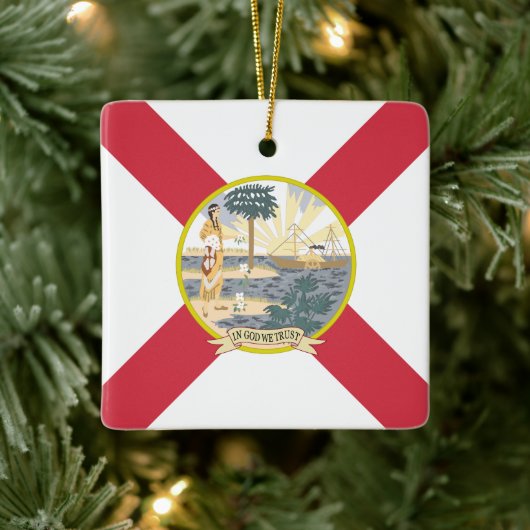 De vlag van Florida: Sunshine State of Floridians Keramisch Ornament (Boom)