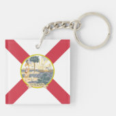 De vlag van Florida: Sunshine State of Floridians Sleutelhanger (Achterkant)