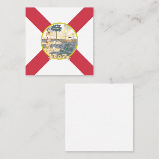 De vlag van Florida: Sunshine State of Floridians Vierkante Visitekaartje (Voorkant / Achterkant)