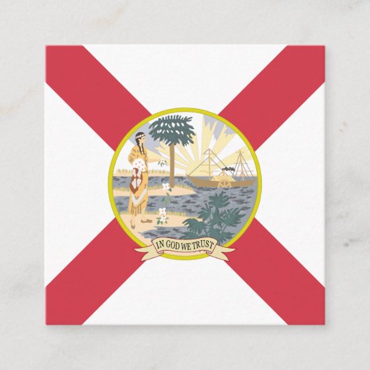 De vlag van Florida: Sunshine State of Floridians Vierkante Visitekaartje (Voorkant)