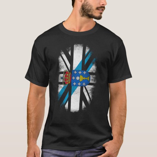 De vlag van Galicië - Galicië en de Britse Pride T-shirt (Voorkant)