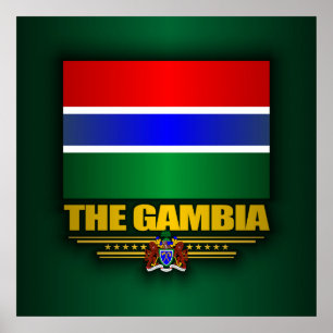 De vlag van Gambia Poster