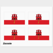 De vlag van Gibraltar. Groot-Brittannië, Brits Ove Rechthoekige Sticker (Vel)