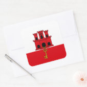 De vlag van Gibraltar. Groot-Brittannië, Brits Ove Vierkante Sticker (Envelop)