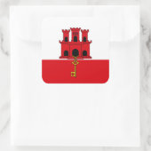 De vlag van Gibraltar. Groot-Brittannië, Brits Ove Vierkante Sticker (Tas)