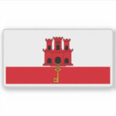 De vlag van Gibraltar Sticker (Voorkant)