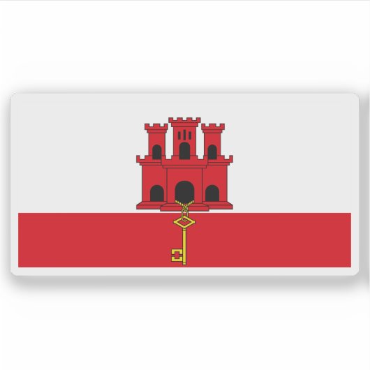 De vlag van Gibraltar Sticker (Voorkant)