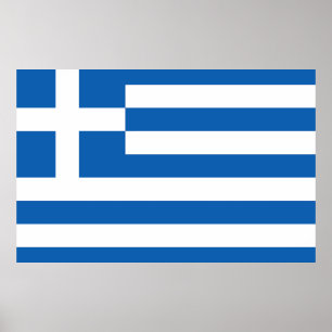De vlag van Griekenland Poster