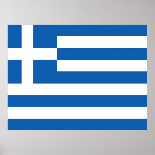 De vlag van Griekenland  Poster