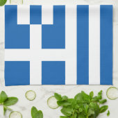 De vlag van Griekenland Theedoek (Gevouwen)