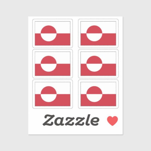 De vlag van Groenland Collectie pack van 6 Sticker (Vel)
