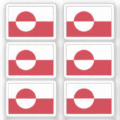 De vlag van Groenland Collectie pack van 6 Sticker (Voorkant)