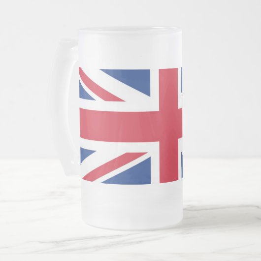 De Vlag van Groot-Brittannië Matglas Bierpul (Voorkant links)