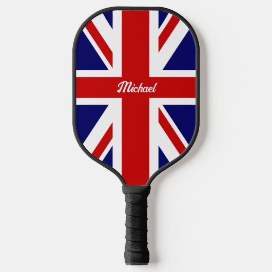 De vlag van Groot-Brittannië met naam of tekst Pickleball Paddle (Voorkant)