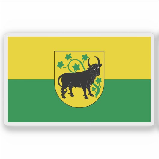De vlag van Güstrow Sticker (Voorkant)