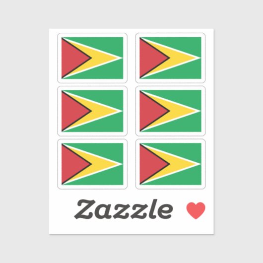De vlag van Guyana Collectie pack van 6 Sticker (Vel)