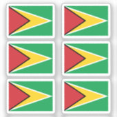 De vlag van Guyana Collectie pack van 6 Sticker (Voorkant)