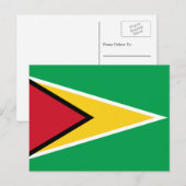 De vlag van Guyana, Guyana Briefkaart (Voorkant / Achterkant)
